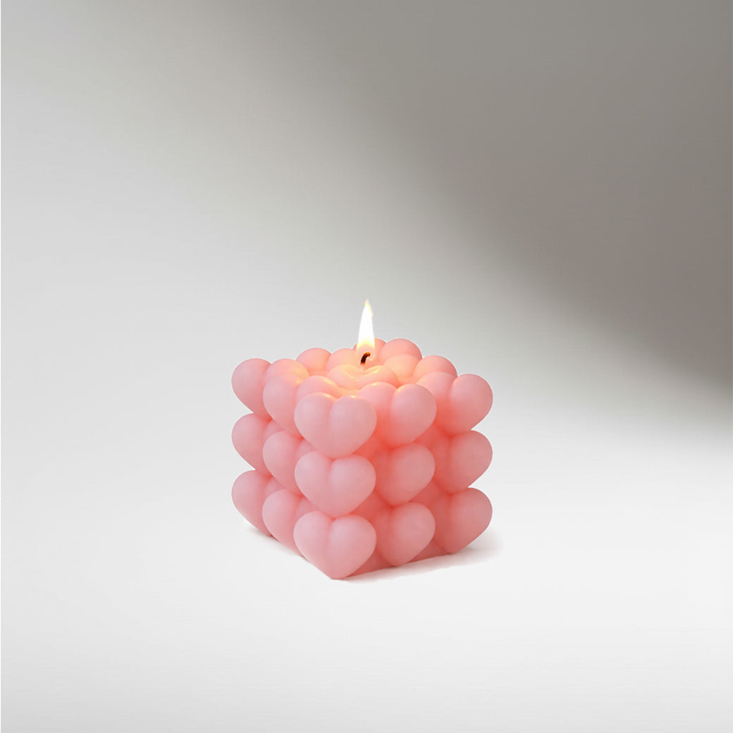Blush Heart Cube Candle